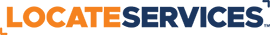 Orange and blue Locate Services line logo.